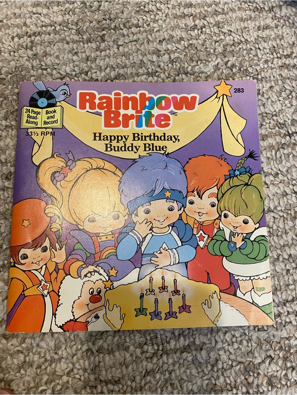 Vintage Rainbow Happy Birthday Buddy Blue Book & Record